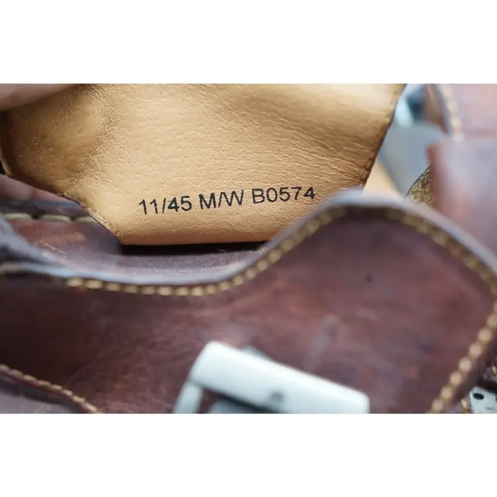 Men's Born Brown Leather Fisherman buckle strap sandals US 11 EU 45 Comfort